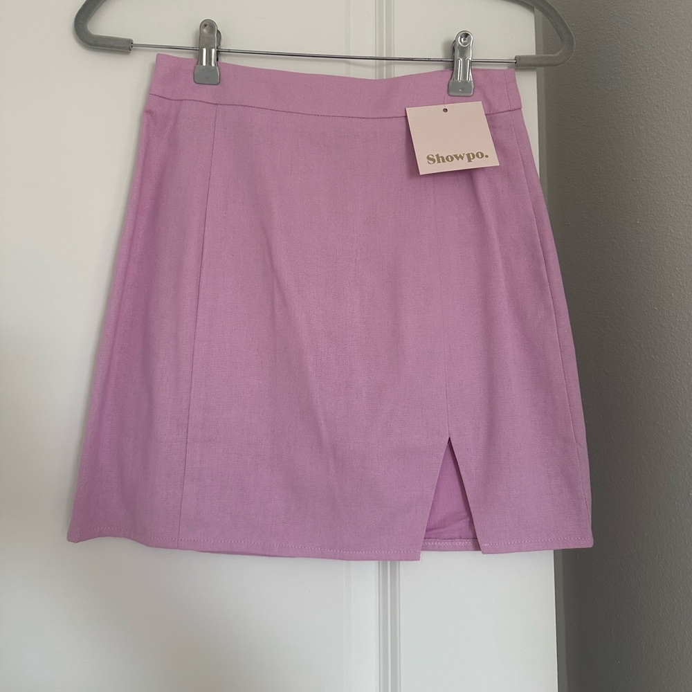 Purple linen skirt